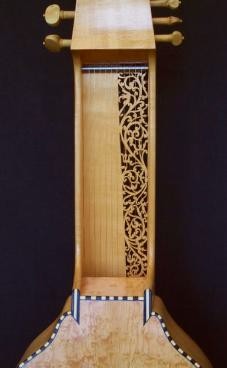 back of the neck showing the plucked strings